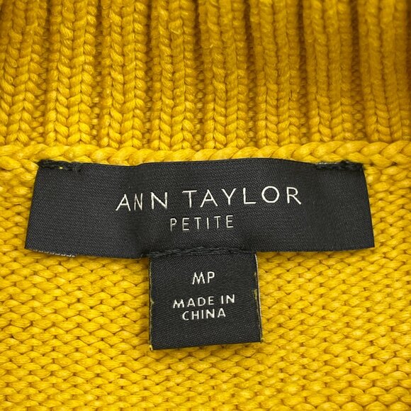 Ann Taylor Sweater‎ Turtleneck Roll Neck Medium Petite Yellow Long Sleeve Women - Picture 3 of 13